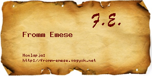 Fromm Emese névjegykártya